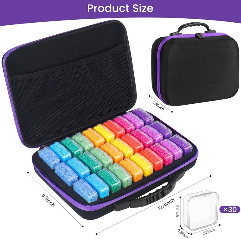 Douorgan Diamond Painting Storage Containers Portable Bead Organizer Shockproof Bead Art Storage Case Jewelry Beads Storage Box (30 Small Boxes) - Image 2